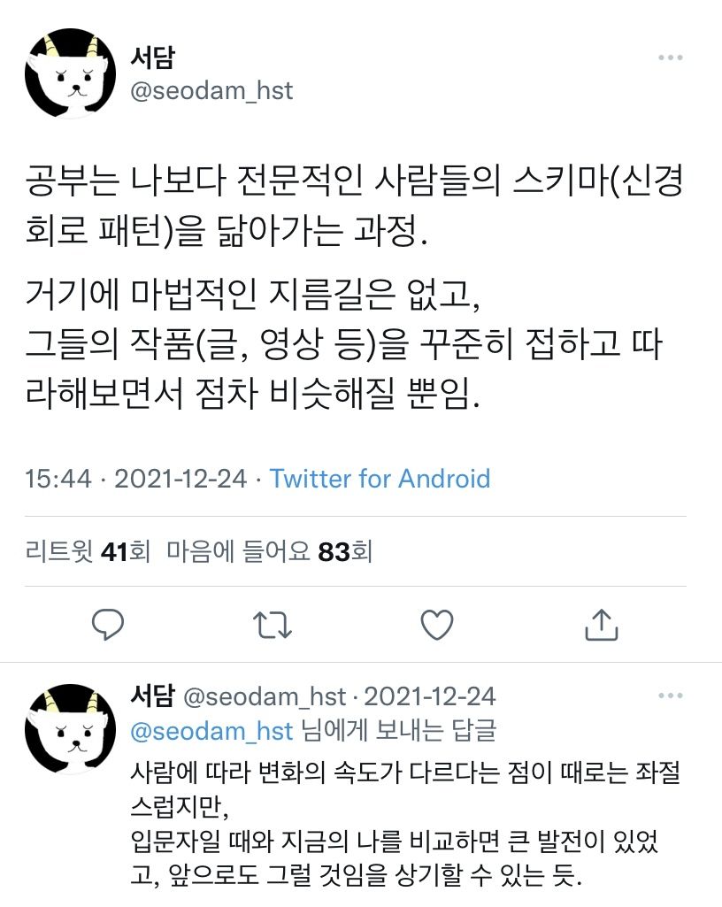 공부란 스키마를 닮아가는 과정